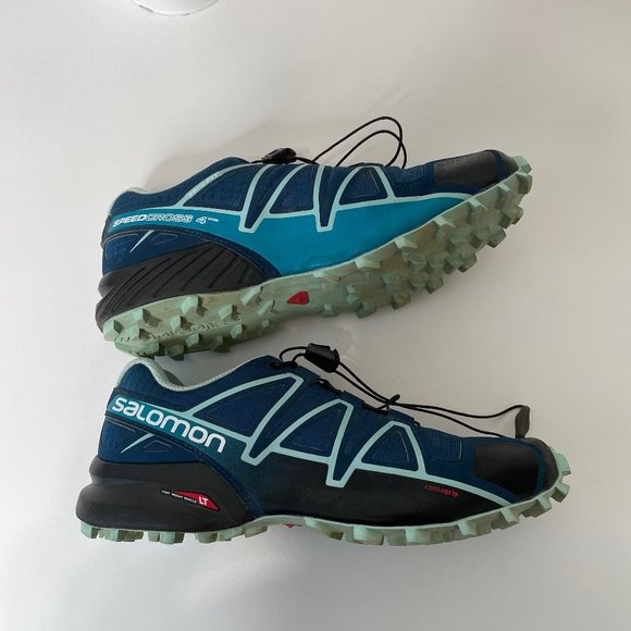 Salomon Shoes - Salomon Speedcross 4 Wide Version Trail Running Hiking Lugged Shoes Speed Laces
